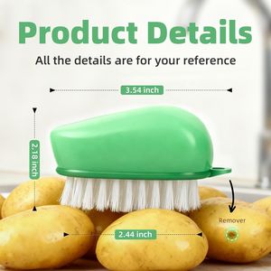 <b>Vegetable</b> <b>Brush</b> Scrubber Black Stiff Bristles White Soft Bristles Dishwasher Safe Ear-Hanging Cleaning <b>Brush</b> for Foods Veggie - Product Image 6