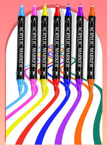 <span class=keywords><strong>Rotuladores</strong></span> de Pintura Acrílica de Doble Punta, Juego de Pinceles Finos y Flexibles, 12, 24, 36 Colores <span class=keywords><strong>para</strong></span> Pintar sobre Roca - Product Image 5