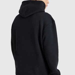 Ensemble de survêtement à capuche noir pour homme avec empiècements roses, poches latérales, coupe ample, en polaire respirante, style streetwear, pour l'hiver - Product Image 4