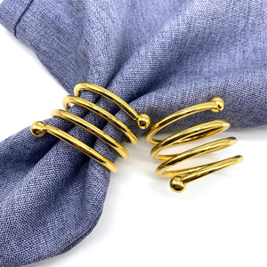 Anneaux de serviette en forme de spirale dorée pour mariage, porte-serviettes en métal - Product Image 5