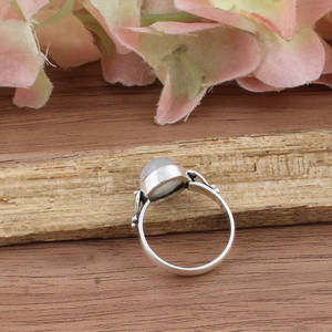 Anillo de Plata de Ley con Turquesa Natural al por Mayor, Engaste Clásico, Piedra Preciosa para Mujer, para Fiestas y Ocasiones Especiales - Product Image 4
