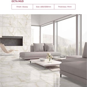 Carrelage en porcelaine poli Onyx Beige Octa Premier Choix 24x48, surface brillante, carreaux vitrifiés, appartement moderne, céramique Novac - Product Image 2