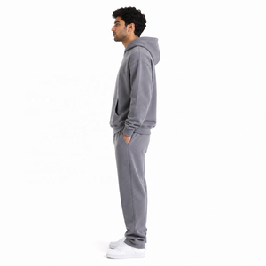 Ensemble de survêtement molletonné à capuche épais avec logo brodé, coupe classique, streetwear d'hiver, fournisseur OEM - Product Image 4