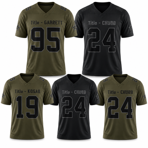 Maillot de football américain personnalisé pour homme, col en V, manches courtes, polyester respirant, impression des numéros d'équipe, vêtements de sport - Product Image 2