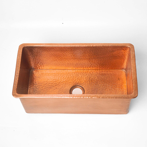 Évier rectangulaire en cuivre martelé à la main, lavabo rustique de style farmhouse, lavabo de salle de bain en cuivre de luxe, lavabo décoratif - Product Image 4