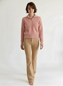 Cardigan d'hiver personnalisable OEM/ODM pour femme – Pull tendance en jacquard duveteux à manches longues – Tricot chaud et décontracté - Product Image 5