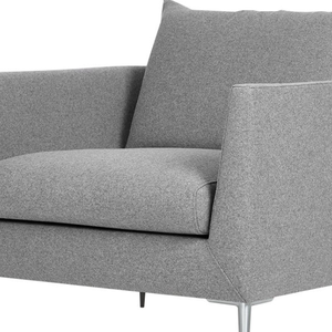 Sofá individual para sentarse en la sala de estar con un estilo moderno, con espuma suave y duradera en color gris y tamaño personalizado. - Product Image 5