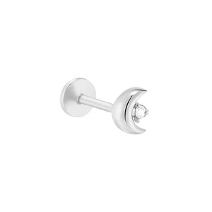14K Solid Gold Round CVD Diamond Labret Tier-1 Source | Precision CNC Factory | 16G 18G Internal Threaded Flat <b>Back</b> <b>Earring</b> Bulk - Product Image 3