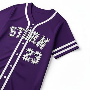 Uniforme Deportivo Profesional de Béisbol, Sublimado, Diseño Personalizado, Transpirable, Poliéster/Algodón, Cuello en V, Manga Corta - Product Image 4