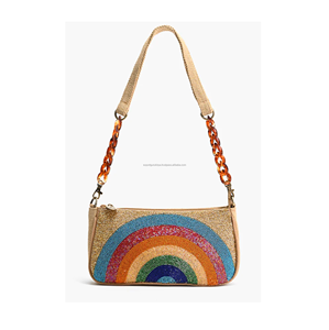 Bolso de mensajero de diseñador de estilo bohemio indio para mujer, bolso de hombro hecho a mano con cuentas para compras de noche - Product Image 6