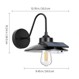 Lampada Solare da Esterno per Fienile con 3 Modalità, Sensore di Movimento, Lampada a Collo d'Oca, Applique da Parete Stile Rustico, 1 Pezzo, Lampadina E26 - Product Image 6