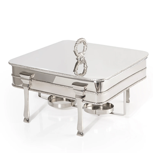 Recipiente para calentar comida tipo buffet, de acero inoxidable con acabado espejo premium, con soporte para combustible, para servicio de catering, hoteles, bodas y fiestas. - Product Image 6