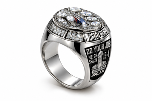 Custom Modern Stainless Steel Championship <b>Ring</b> Personalized Logo Colored Enamel-Sports Team School Commemorative Silver Plated - Product Image 4