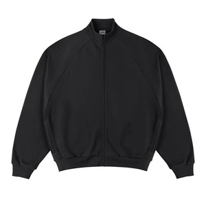 Streetwear gris foncé brodé zippé en coton et polyester, coupe oversize et carrée, épaules tombantes, option d'impression DTG, DTF, sérigraphie et broderie - Product Image 4