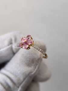 แหวนพลอยสีชมพูรูปทรงลูกแพร์ ดีไซน์วินเทจ เงินแท้ 925 ชุบทอง 14K แหวนหมั้นพลอยสีชมพู - Product Image 6