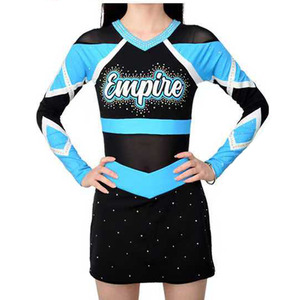 ชุดเชียร์ลีดเดอร์แบบกำหนดเองประดับด้วยคริสตัลสำหรับการแสดงสำหรับทีมเชียร์ลีดเดอร์ - Product Image 1