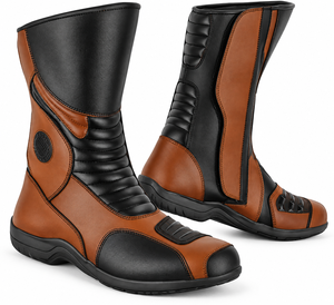 Bottes de moto pour hommes, homologuées CE, en cuir, avec protection longue de la cheville, chaussures de moto, bottes de motard - Product Image 1