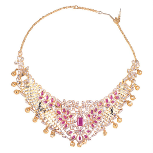 Fashion Jewelry Set One Gram Gold <b>Ruby</b> Choker <b>Necklace</b> - Product Image 2