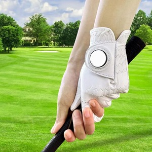 Gant de golf en cuir Cabretta blanc respirant pour droitier, unisexe, avec fermeture à bouton, emballé dans une boîte - Product Image 3