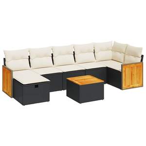 Conjunto de Sofás Grandes para Jardín en Ratán Sintético Negro, Colección de Muebles Elegantes para Exteriores - Product Image 2