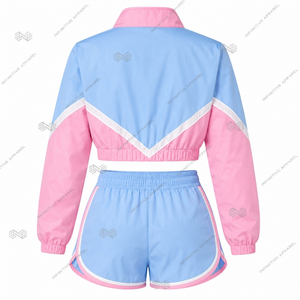 Ensemble veste coupe-vent et short pour femme, brodé, color block, au-dessus du genou, séchage rapide, de la marque grecque Jack and Jill of America Inc., vente en gros - Product Image 3