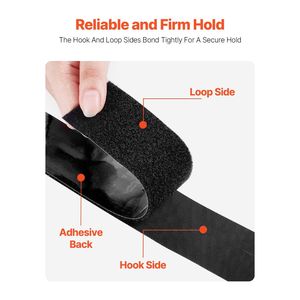 Gancio autoadesivo in Nylon nero da 16 piedi e rotolo di nastro 1.5 a strisce - Product Image 2