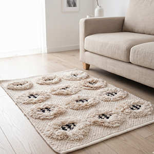 Alfombra Geométrica Tufted de Alta Demanda con Flecos, de Lana y Algodón, Tejido Plano, Antideslizante, Decorativa, Estilo Boho - Product Image 5