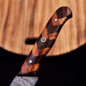 Custom Handmade Ambidextrous Modern Forged Fillet <b>Knife</b> Damascus Steel Wood Handle Leather Sheath-Eco-Friendly Dishwasher <b>Safe</b> - Product Image 2