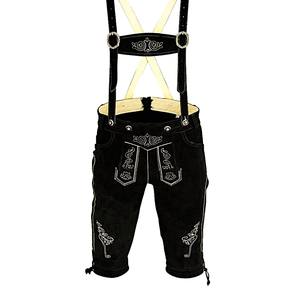 Lederhosen Premium para Hombre, Estilo Oktoberfest, Cuero Bávaro Genuino Negro, Tallas Europeas 46 a 62 - Product Image 1