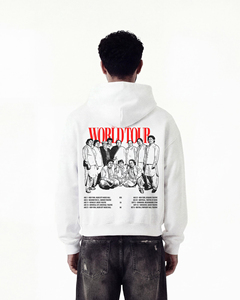 Custom 400gsm European <b>American</b> High Street Style Hip Hop Streetwear Drop Shoulder Boxy Graphic Dtg Print Pullover <b>Hoodie</b> - Product Image 3