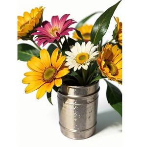 Flower <b>Vase</b> Silver Colour Metal Stylish Table Decor for Home Indoor Nurturing Plants Flower Pots <b>Vases</b> Decorate - Product Image 3