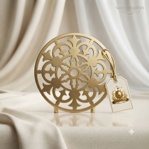 Rose Gold Concentric Swirl Round Metal <b>Trivet</b> Heat Resistant Hot Pot Holder Table Mat Kitchen Dining Stand - Product Image 2