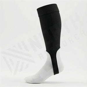 <b>Knee</b> <b>High</b> Soccer <b>Socks</b> Black <b>White</b> Solid Color Breathable Knitted for Adults Football Sports Use - Product Image 3