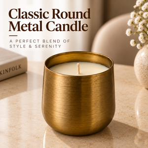 BuildtoSuit Classic Metal Container <b>Candle</b> Paraffin Wax Decorative Home Decor <b>Candle</b> 8.5 x 7.5 cm - Product Image 2