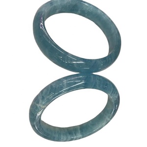 Chất Lượng Tốt Tùy Chỉnh Milky Aqua Đá Quý Bangle Trang Sức 55.8 Mét Tự Nhiên Aquamarine Bangle Chữa Bệnh Đá Họng Chakra Làm Sạch - Product Image 6