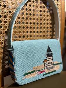 Bolso de Lona Bordado a Mano, Forma Rectangular, Patrón Colorido de Faro, Artesanía de Recuerdo - Product Image 6