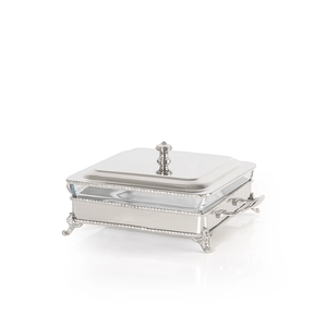 Recipiente para calentar comida tipo buffet, de acero inoxidable comercial, con sistema de tapa hidráulica, para equipos de catering y banquetes. - Product Image 1