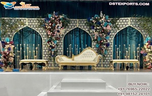 Unique Laser Cut Metal Back Wall For <b>Wedding</b> Decor Moroccan Jali Work White Stage Decor <b>Frame</b> Arabic Style Nikkah Stage Events - Product Image 4