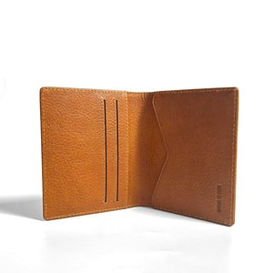 Castello Unisex Bi-Fold Card Holder <b>Wallet</b> Genuine Vegetable Tanned Leather with Open Short Polyester New Release for Men Women - Product Image 6
