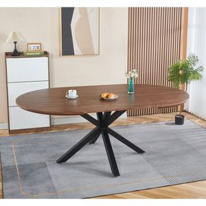 Tavolo da Pranzo Allungabile 120/160/200x120x75cm con Piano in MDF e Gambe in Metallo per Ufficio o Caffetteria - Product Image 3