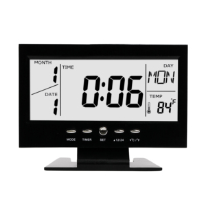 Hoge-Resolutie <span class=keywords><strong>Lcd</strong></span> Digitale Bureauklok Met Temperatuur/Vochtigheid <span class=keywords><strong>Display</strong></span> Modern Ontwerp Voor Muur-Of Desktopgebruik - Product Image 2