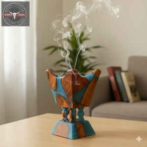 Soporte para Incienso de Resina Epoxi y Madera Premium 2026, Lujoso Incensario Árabe Oud Madhkan, Rectangular, Hecho a Mano, SS CRAFT INDIA - Product Image 2