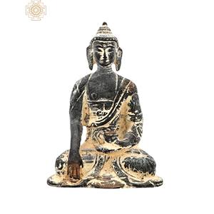 4,0 pulgadas Budista Tibetano Shakyamuni Buda escultura de latón artículo de decoración del hogar - Product Image 1