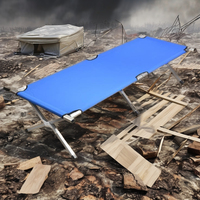 Lit de camping pliable en acier avec fonction inclinable pour la plage et l'extérieur