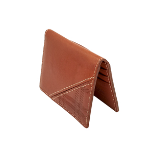 Top Product Castello Italian Vacchetta Leather RFID Minimalist Men's Card Case <b>Holder</b> Checker Embossed OEM ODM Open Closure-Hot - Product Image 4