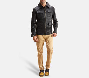 2026 New Arrival Men Genuine Leather <b>Jacket</b> Premium Cowhide Leather <b>Biker</b> <b>Jacket</b> High Quality Manufacturer - Product Image 4