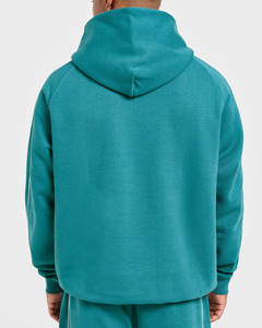 Conjunto Deportivo de Dos Piezas para Hombre, Sudadera con Capucha Extra Grande en Color Verde Azulado Intenso con Ribete, Ropa Deportiva Transpirable para Gimnasio - Product Image 2