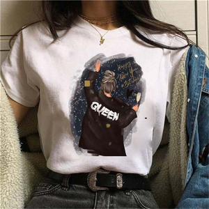 T-shirt imprimé décontracté pour femmes, manches courtes, respirant, en coton doux, léger, confortable, à la mode - Product Image 3