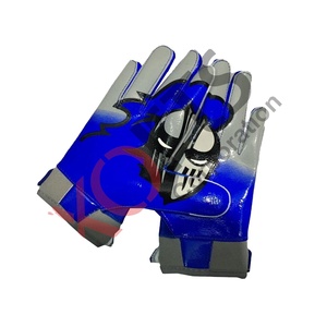 Gants de football américain personnalisés pour sports d'hiver en plein air, en coton/polyester/spandex extensible, imprimés, avec logo adhésif sur la paume - Product Image 1