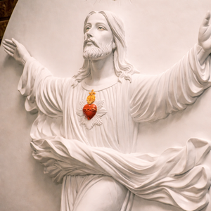 Escultura de Relieve 3D del Sagrado Corazón de Jesús |   Mural Relieve Religioso Tradicional Hecho a Mano de Gran Escala (5x4 pies) |   Muro Católico - Product Image 2